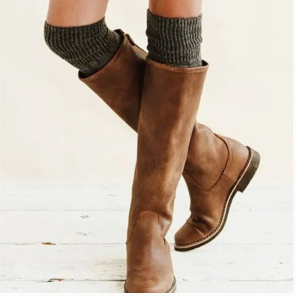 Roots Brown Knee-High Leather Boots